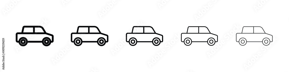 Car icon or logo illustration outline black style Car icon or logo illustration outline black style