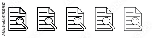 Case study icon or logo illustration outline black style