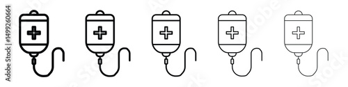 Chemotherapy icon or logo illustration outline black style