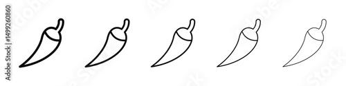 Chili icon or logo illustration outline black style