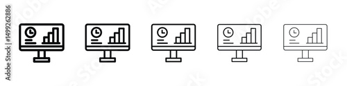 Dashboard icon or logo illustration outline black style