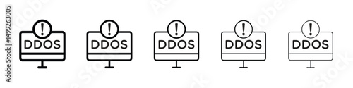 Ddos icon or logo illustration outline black style