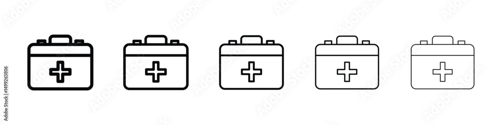 Doctor bag icon or logo illustration outline black style Doctor bag icon or logo illustration outline black style