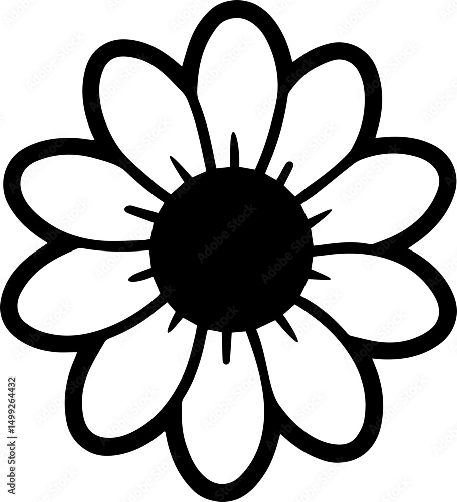 vector black transparent daisy flower vector black transparent daisy flower
