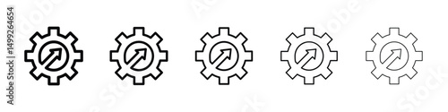 Efficiency icon or logo illustration outline black style