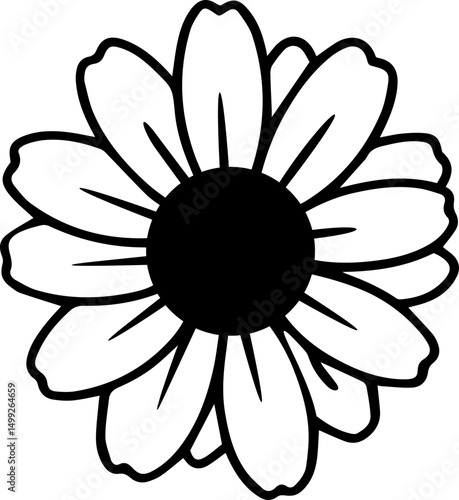 black and white daisy flower vector transparent 