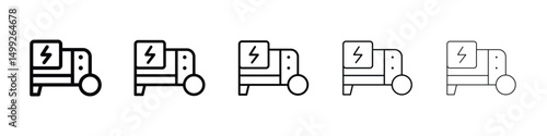 Electric generator icon or logo illustration outline black style