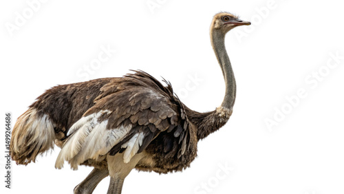 ostrich on white