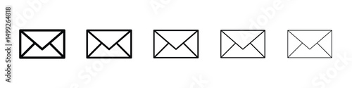 Email button icon or logo illustration outline black style