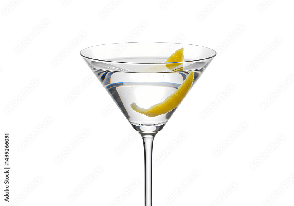Classic Martini Recipe Garnish Guide isolated on transparent background Classic Martini Recipe Garnish Guide isolated on transparent background