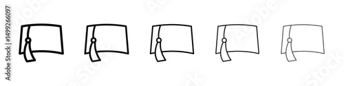 Fez hat icon or logo illustration outline black style