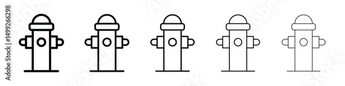 Fire hydrant icon or logo illustration outline black style
