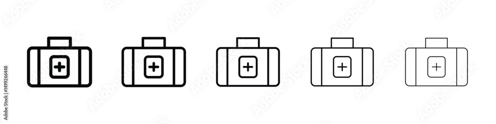 First aid kit icon or logo illustration outline black style First aid kit icon or logo illustration outline black style