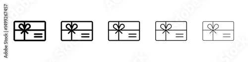 Gift voucher icon or logo illustration outline black style