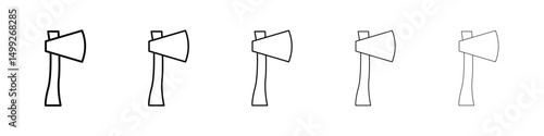 Hatchet icon or logo illustration outline black style