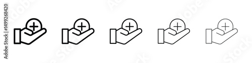 Health insurance icon or logo illustration outline black style