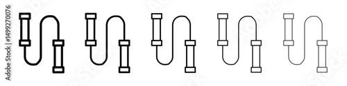 Jump rope icon or logo illustration outline black style