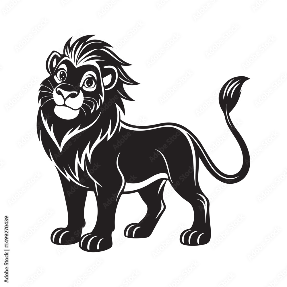 Obraz premium simba lion king silhouette vector