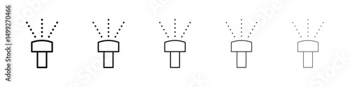 Lawn sprinkler icon or logo illustration outline black style