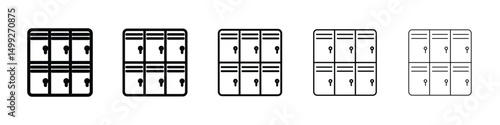 Lockers icon or logo illustration outline black style
