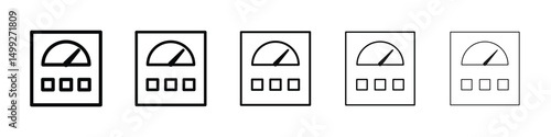 Meter icon or logo illustration outline black style