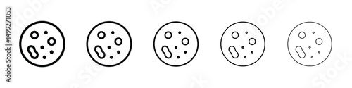 Microorganism icon or logo illustration outline black style