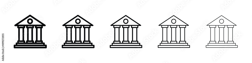 Museum icon or logo illustration outline black style Museum icon or logo illustration outline black style