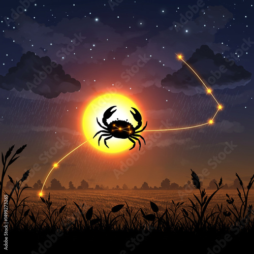 Cancer Zodiac Sign Night Sk...