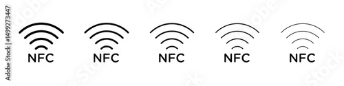NFC icon or logo illustration outline black style