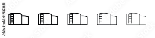 Oil storage icon or logo illustration outline black style