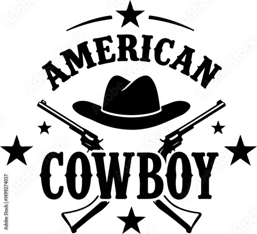 Western Cowboy Emblem" vector