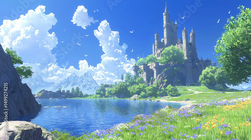 distant fantasy castle