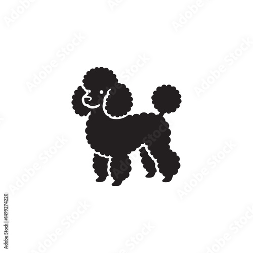 **"Elegant Toy Poodle Vector Silhouette: Stylish Small Dog Design Featuring Curly Fur, Graceful Posture, and Playful Expression in Clean, Minimalist Style for Crafts and Digital Art"**
