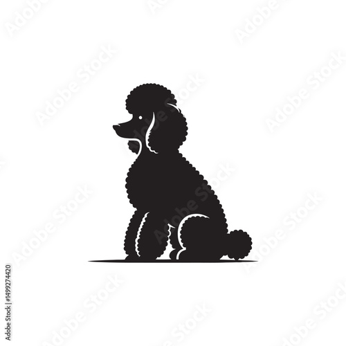 **"Elegant Toy Poodle Vector Silhouette: Stylish Small Dog Design Featuring Curly Fur, Graceful Posture, and Playful Expression in Clean, Minimalist Style for Crafts and Digital Art"**
