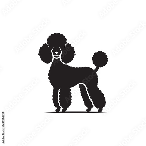 **"Elegant Toy Poodle Vector Silhouette: Stylish Small Dog Design Featuring Curly Fur, Graceful Posture, and Playful Expression in Clean, Minimalist Style for Crafts and Digital Art"**
