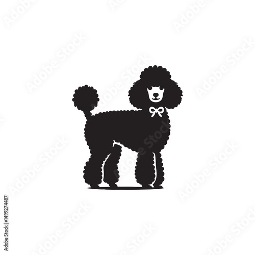 **"Elegant Toy Poodle Vector Silhouette: Stylish Small Dog Design Featuring Curly Fur, Graceful Posture, and Playful Expression in Clean, Minimalist Style for Crafts and Digital Art"**
