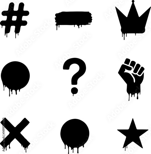 Graffiti Icon Set" vector design