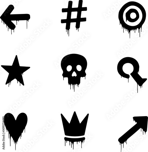 Graffiti Icon Set" vector design