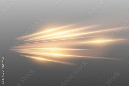 Golden lines of movement, abstract light flow with dynamic lighting and speed.