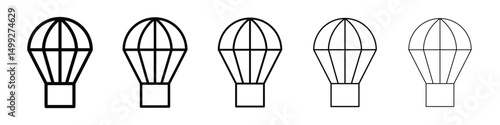 Parachute icon or logo illustration outline black style