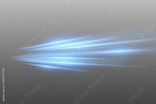 Blue motion lines, abstract light effects with dynamic lighting and speed.