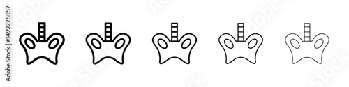Pelvic area icon or logo illustration outline black style