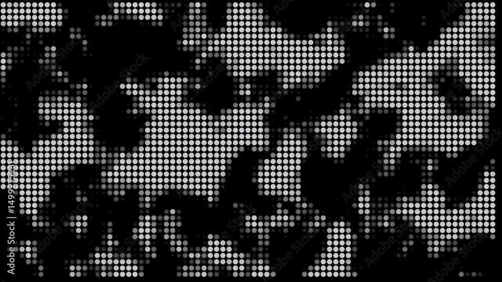 Animated abstract technology dark background random dots and grid .A lot of small dots move from side to side. moving abstract objects background