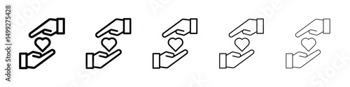 Philanthropy icon or logo illustration outline black style