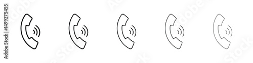 Phone call icon or logo illustration outline black style