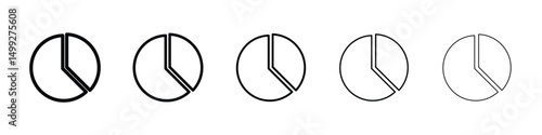 Pie chart icon or logo illustration outline black style