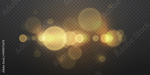 Magical glowing bokeh particles with bright lights.
