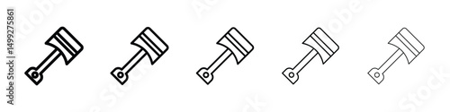 Piston icon or logo illustration outline black style