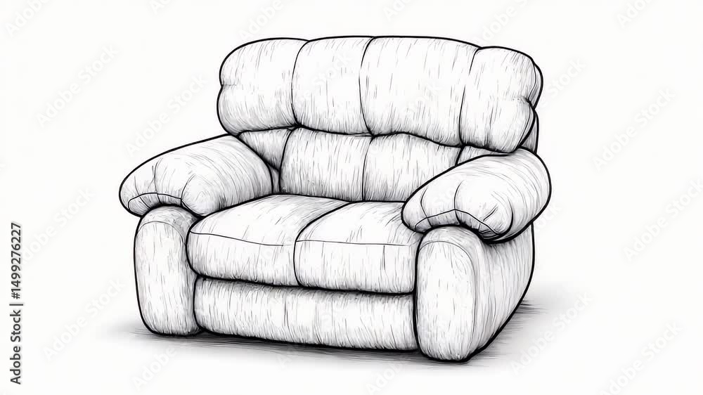 Comfortable armchair sketch in different angles Comfortable armchair sketch in different angles