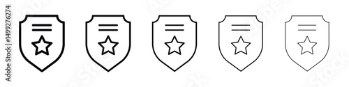 Police badge icon or logo illustration outline black style
